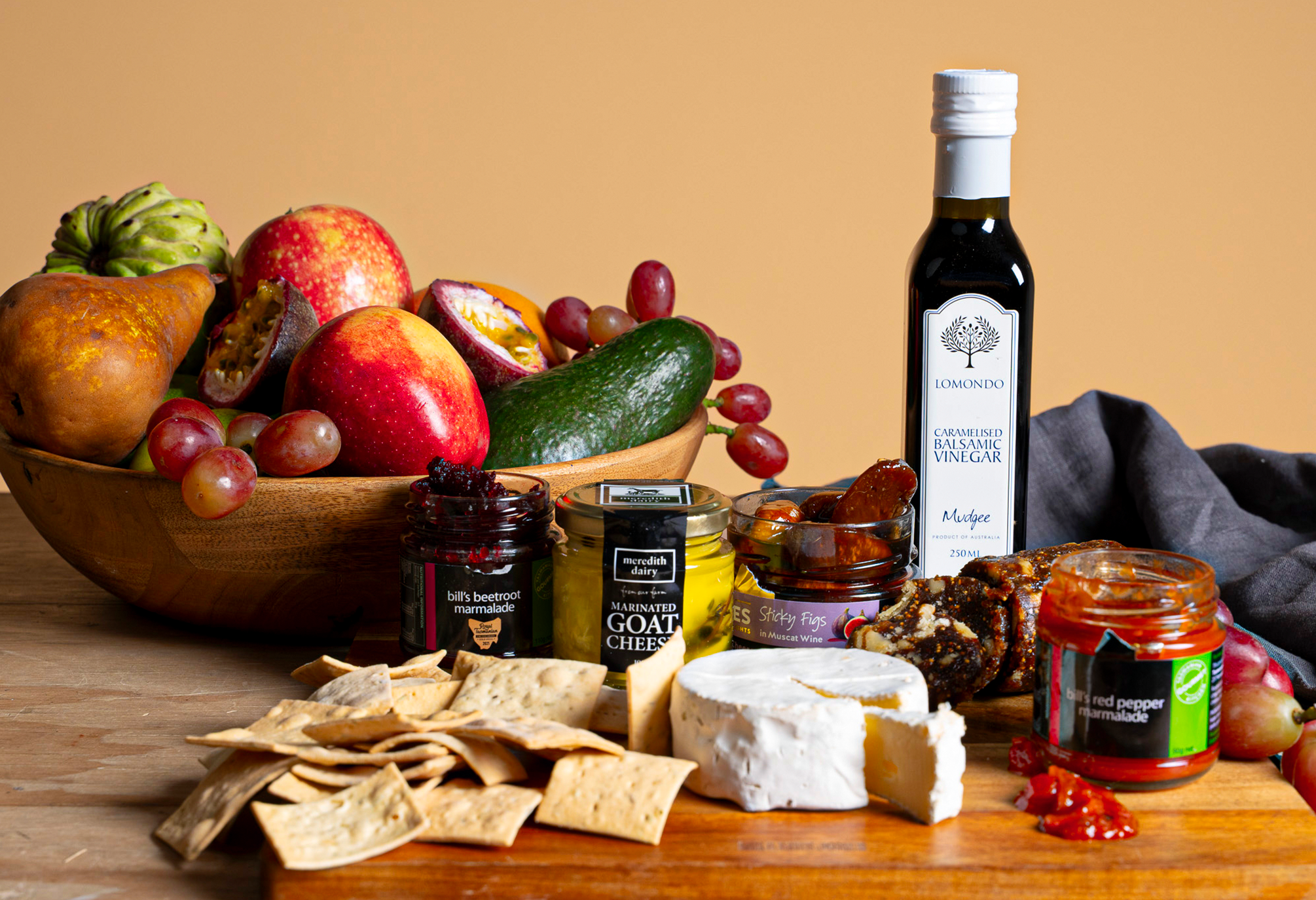 Hamper and cheeses