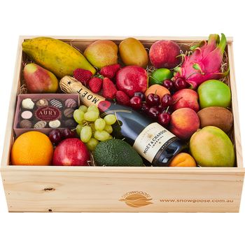 Mixed Fruit, Moet & Fine Chocolates Large